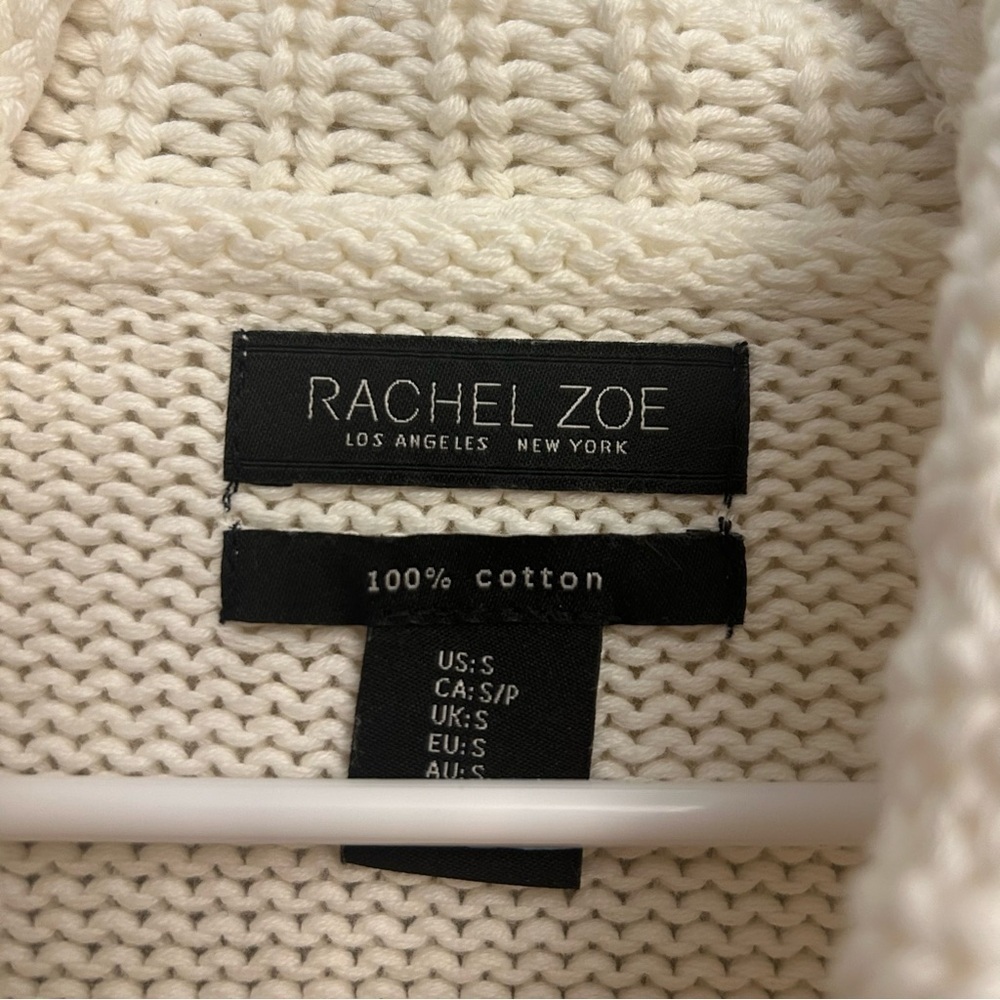 Rachel Zoe Slouchy Oversized Cowl Neck Sweater Turtleneck Ivory White Size S - Picture 4 of 9